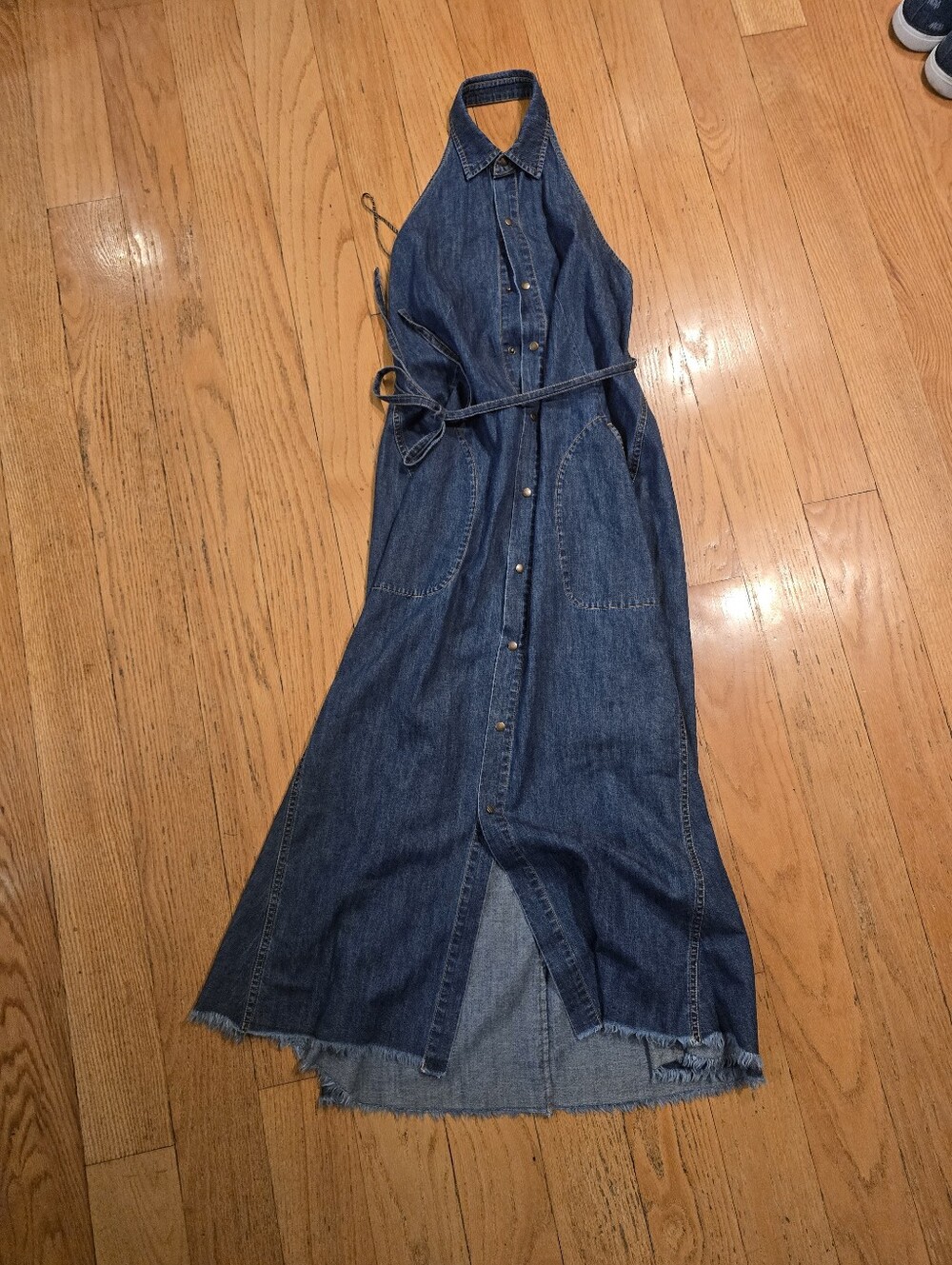 Billy Reid Denim Halterneck Shirt Dress XS